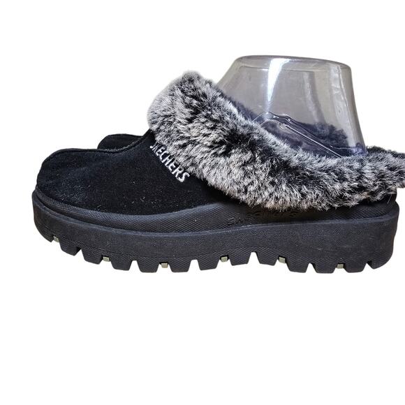 VTG Skechers Y2K Jammers Suede Fur Platform Chunky Clogs Mule Slippers Wmns 7.5 - Picture 2 of 8